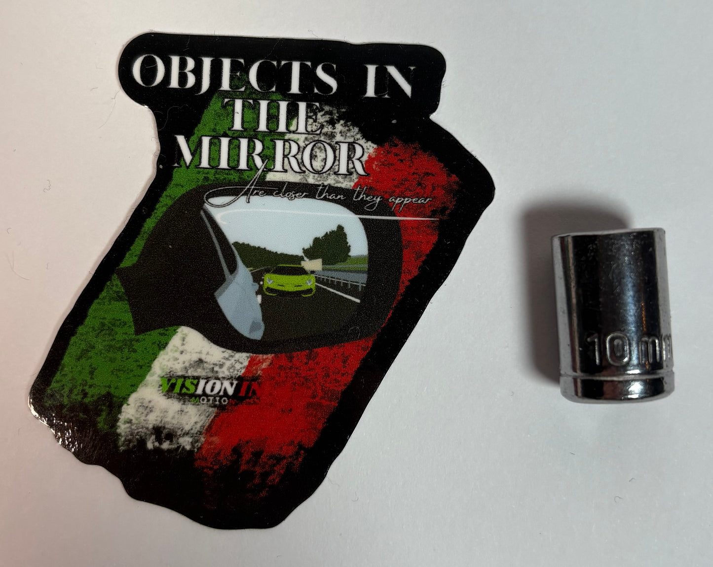 Objects In The Mirror Gloss Vinyl Sticker(2.5in)- V2